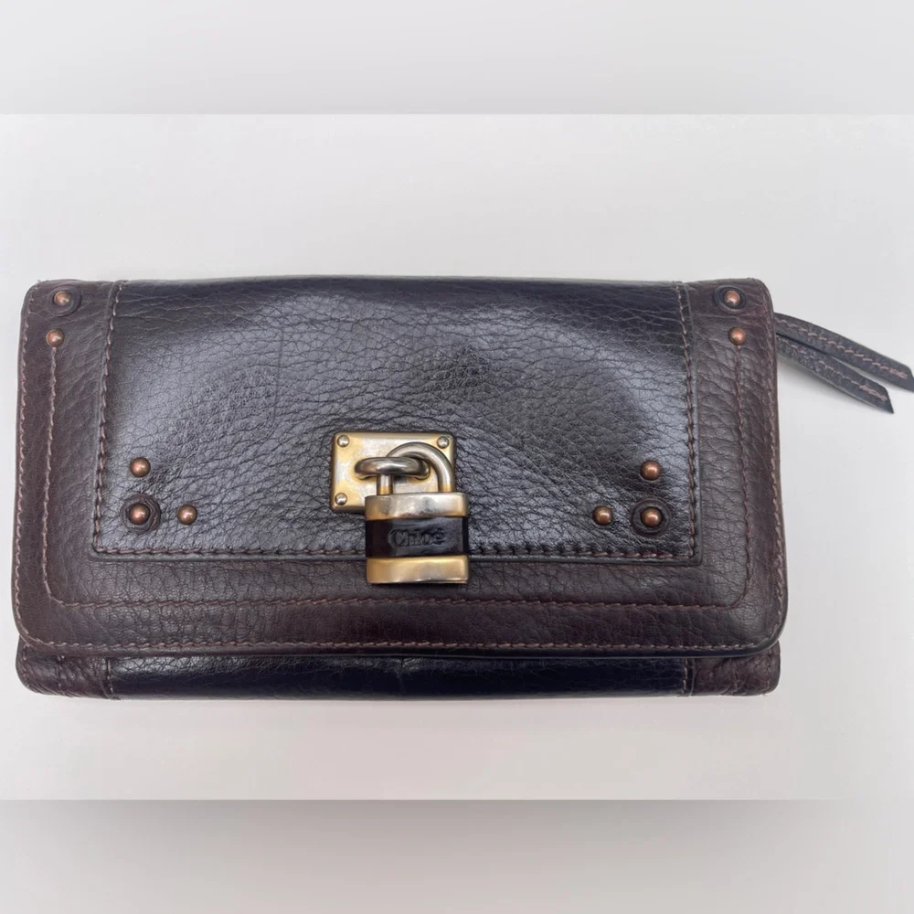 Chloe wallet Paddington lock Leather brown - Picture 3 of 16